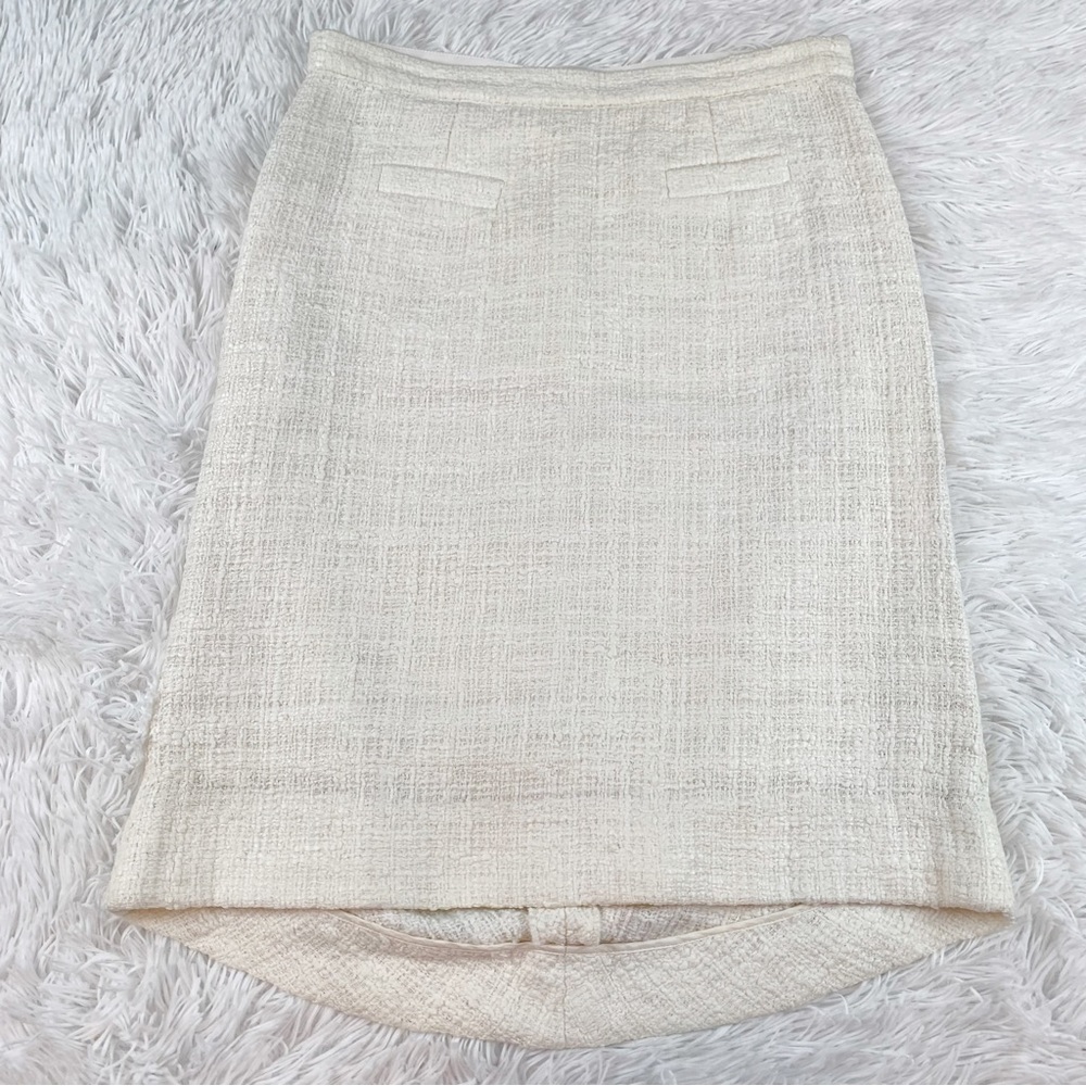Peter Som women's ivory tweed skirt high low hem workwear‎ Made in USA